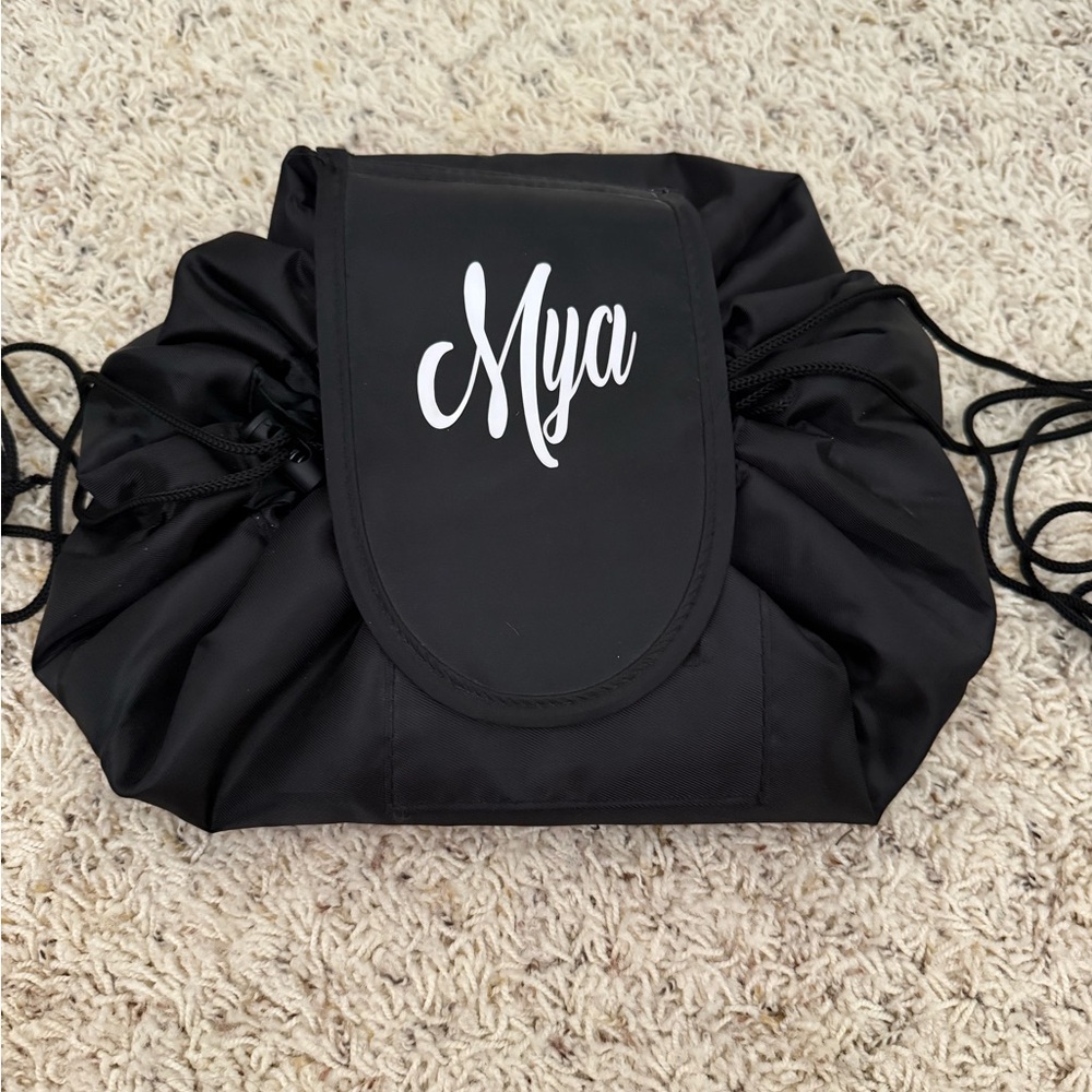 Black Drawstring Women's Make-up Bag